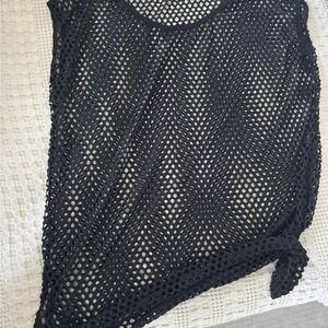 Black Mesh Cover-Up Top